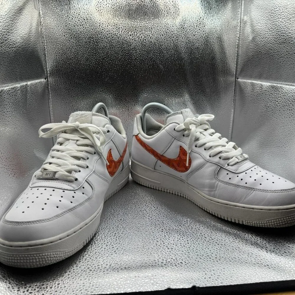 Size 12 Nike Air Force 1 Low '07 White Mens Lace-Up Athletic Sneakers 316122-111